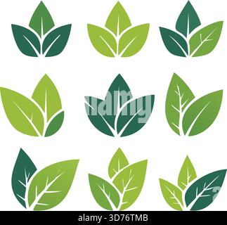Green Leaf Pattern – Botanical Seamless Background with Natural Leaves for Eco Design, Organic Products, Nature Branding and Decorative Illustration Stock Vector