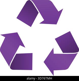 Purple Recycling Arrows Icon – Environmental Eco Loop Symbol Representing Reuse, Sustainability, Circular Economy and Waste Reduction Concepts Stock Vector