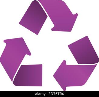 Purple Recycling Arrows Icon Stock Vector