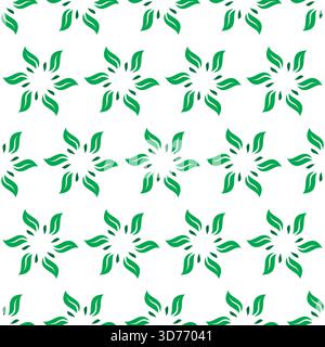 Leaf Round Seamless Pattern Design. Organic Leaf Background Vector Stock Vector