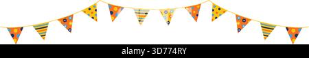 Festive and cheerful triangular vector bunting background with copy space for text Stock Vector