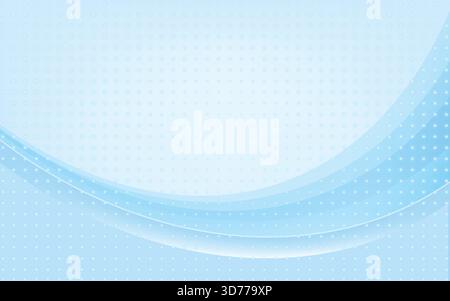 Elegant Soft Blue Abstract Wavy Background with Subtle Halftone Dot Pattern Stock Vector