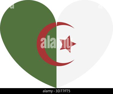 Algeria heart flag illustrated in vector on white background Stock Vector