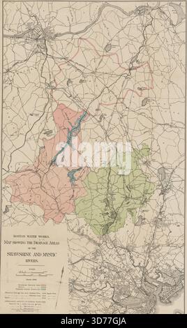 Boston water works : map showing the several sources of supply already ...