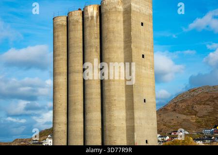 Cement Silos in Honningsvag - Norway Stock Photo