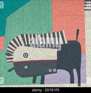Abstract art horse, vector mosaic graphic Stock Vector