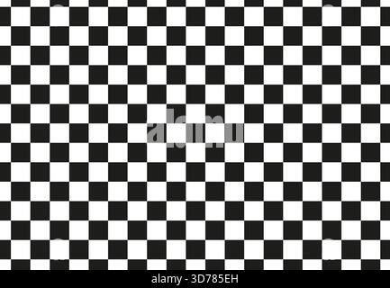 Black, white geometric seamless pattern. Checkered repeatable texture, background. Chess squares, checkerboard tiles backdrop. Chessboard tiles Stock Vector