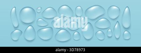Blue Glass Droplets Abstract Background With Smooth Pebbles And Soft Gradient For Stock Image Usage Stock Vector