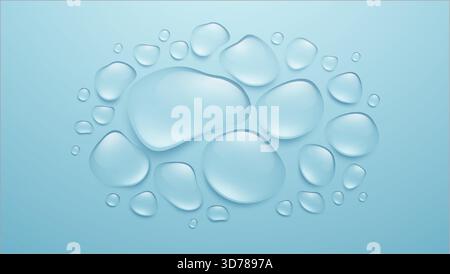 Soft Blue Water Droplets and Pebble Shapes On A Gentle Gradient Background Vector Illustration Background Stock Vector
