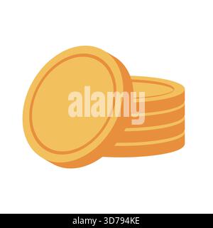 Pile of golden coins. Flat style illustration Stock Vector