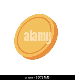 Blank coin template. Flat style illustration. Stock Vector
