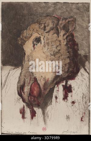 Tête de mouton, 1888, Etching, In color, 8 11/16 x 5 7/8 in. (22 x 