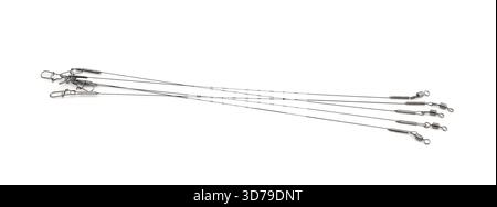 Several new titanium fishing leads isolated on white. Stock Photo