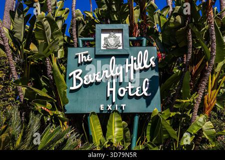 Beverly Hills Hotel sign in Beverly Hills, Los Angeles, California Stock Photo
