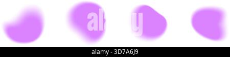 Violet gradient abstract blur shape on white background with soft aura mesh and neon glow effect. Stock Vector