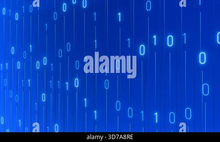 Close up abstract digital binary code moving up and down agains blue background. Abstract binary code moving up and down agains blue background. Digital, technology, data, encryption, process. img technology086s03 binary code lines data concept Stock Photo