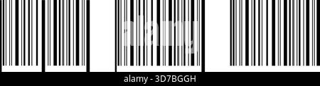 Set of barcode sticker templates isolated on white background. Bar code mockups. Samples of visual data digital representation with product Stock Vector