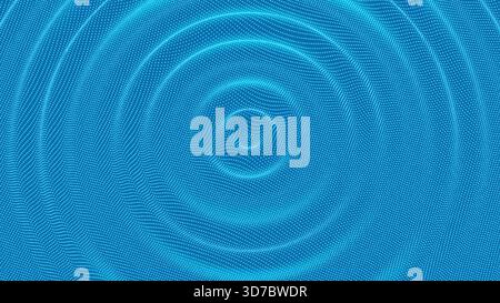 Dot pulse sound wave 3d fluid water particle music background, Music sound vibration wavy ripple backdrop. Audio pulse futuristic vector dot background, ripple motion wallpaper with blue surface Stock Vector