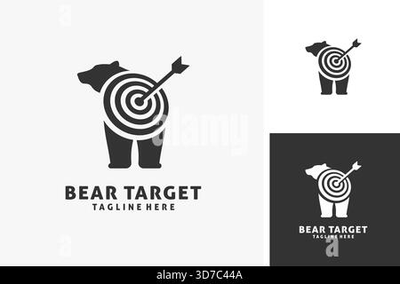 Bear target logo design Stock Vector