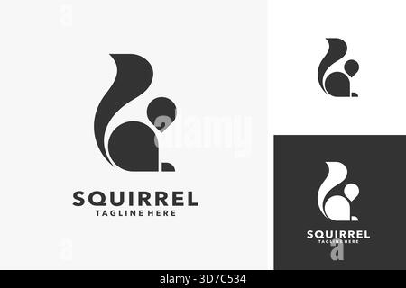 Geometric squirrel animal logo design Stock Vector