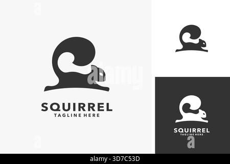 Jumping squirrel animal logo design Stock Vector