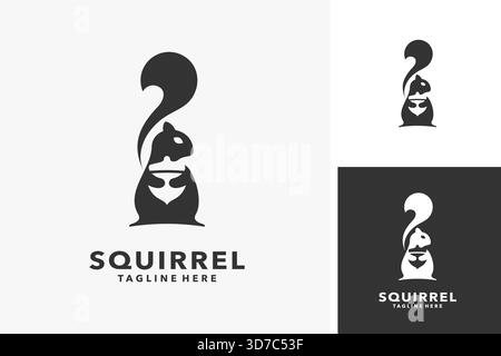 Squirrel animal logo design Stock Vector