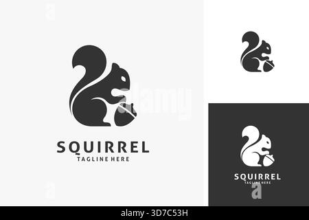 Squirrel animal logo design Stock Vector
