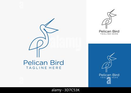 Pelican bird logo design Stock Vector