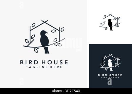 Bird house logo design Stock Vector