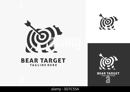 Bear target logo design Stock Vector