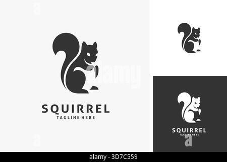 Squirrel animal logo design Stock Vector