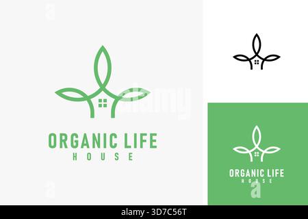Organic life house logo symbol icon design Stock Vector
