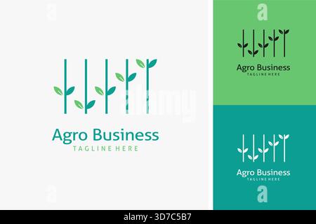 Candlestick and leaf for Agri business logo design Stock Vector