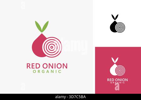 Red onion logo symbol icon design Stock Vector