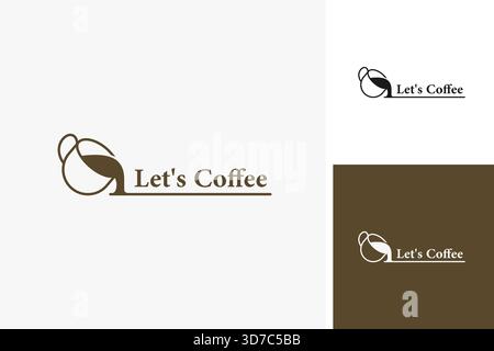 Let's have coffee logo design Stock Vector