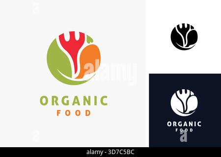 cutlery organic food icon simple. herbal food logo Stock Vector Image ...