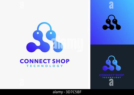 Connect shop logo design Stock Vector