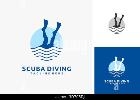 Scuba diving logo design Stock Vector