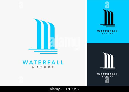Waterfall logo design Stock Vector