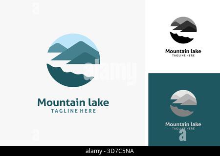 Mountain lake logo design Stock Vector