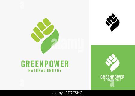 Green power logo symbol icon design Stock Vector