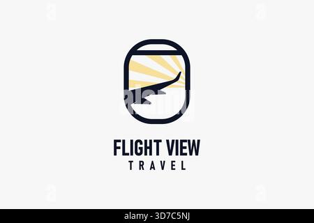 Flight window logo symbol icon design Stock Vector