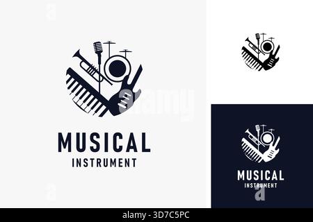 Musical instrument logo symbol icon design Stock Vector