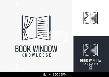 Logo design of books are windows to the world Stock Vector