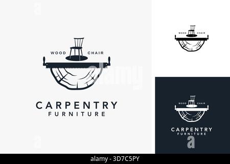 Carpentry furniture logo design Stock Vector