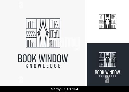 Logo design of books are windows to the world Stock Vector