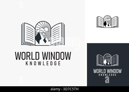 Logo design of books are windows to the world Stock Vector