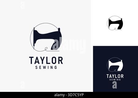 Sewing machine logo symbol icon design Stock Vector