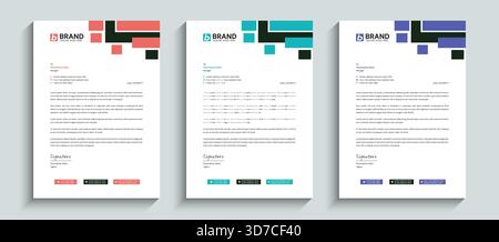 Abstract creative business letterhead design template. Modern layout for stationery, identity, document, branding design. Stock Vector