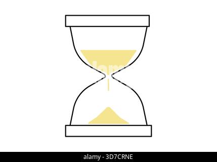 Hourglass icon, flat vector illustration. Stock Vector